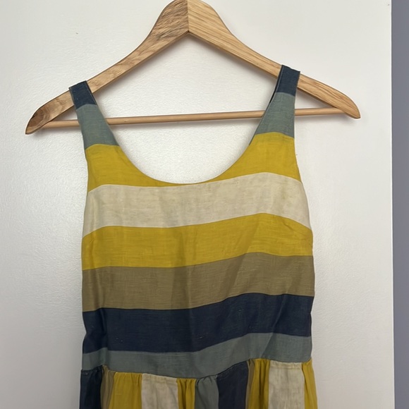 VIOLA BORGHI | Striped 100% Linen Dress Sz M - Picture 2 of 5